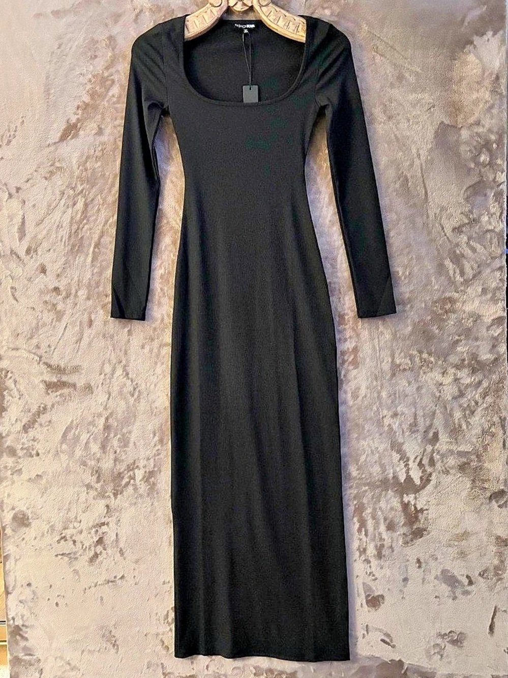 Fashion Nova Brooklyn Long Sleeve Maxi Dress Black Maxi Dress Size XS NWT